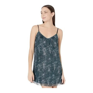 BB Dakota x Steve Madden Metallic Green Slip Mini Dress
